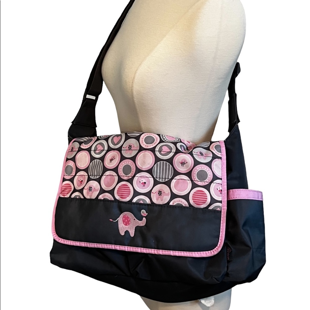 Baby Diaper Mommy Bag With Lots Of Pockets. 2 Elastic Bottle Holders